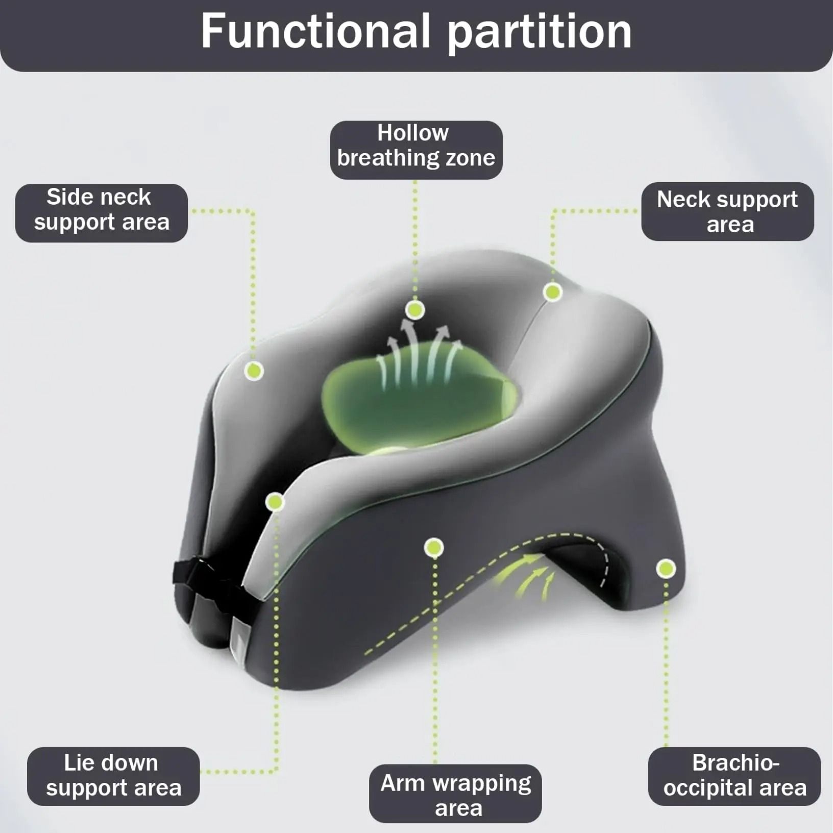 High-Fidelity 2-in-1 Face Down Travel Pillow