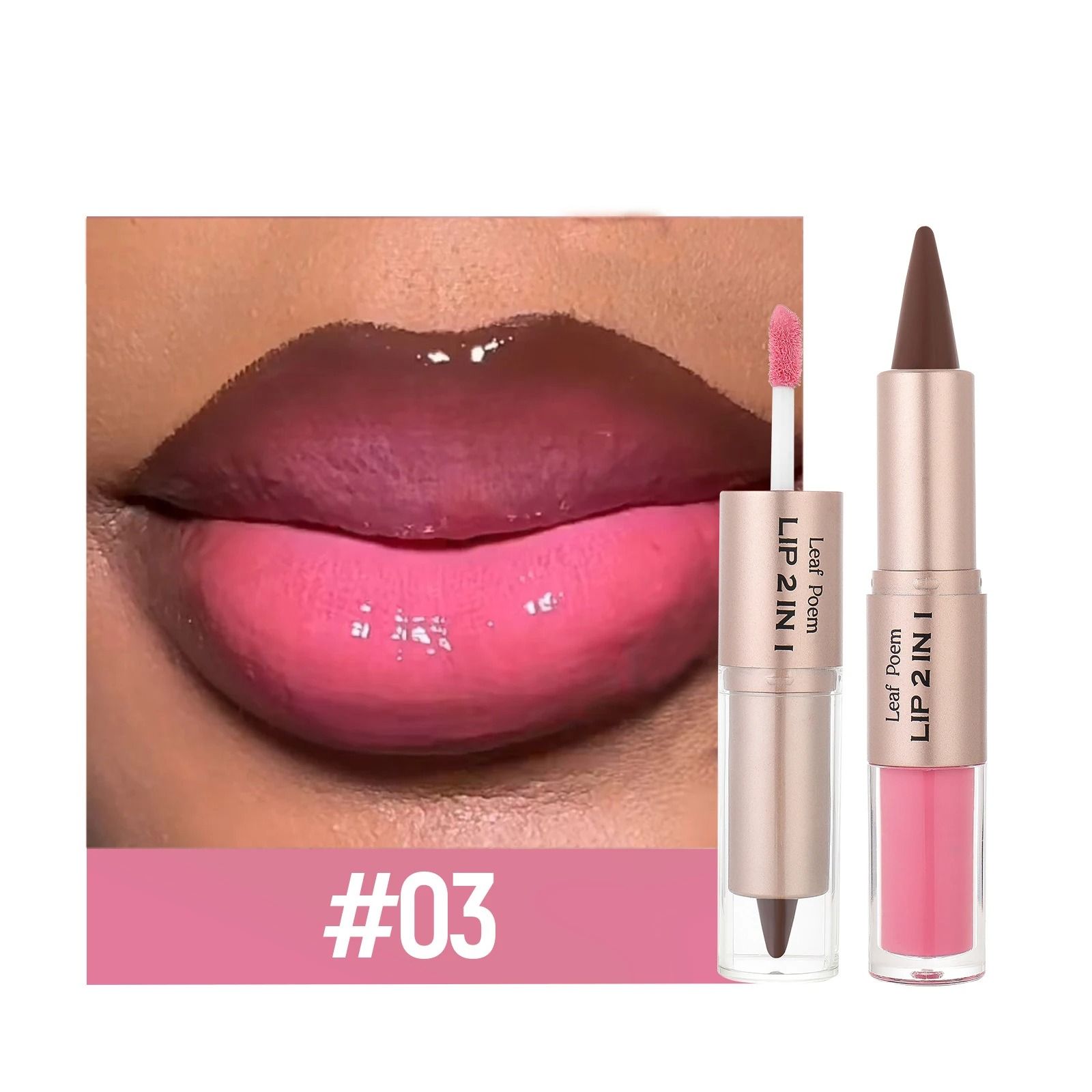 2-in-1 Plumping Lip Contour & Glaze | Double-Head Crystal Lip Gloss Set