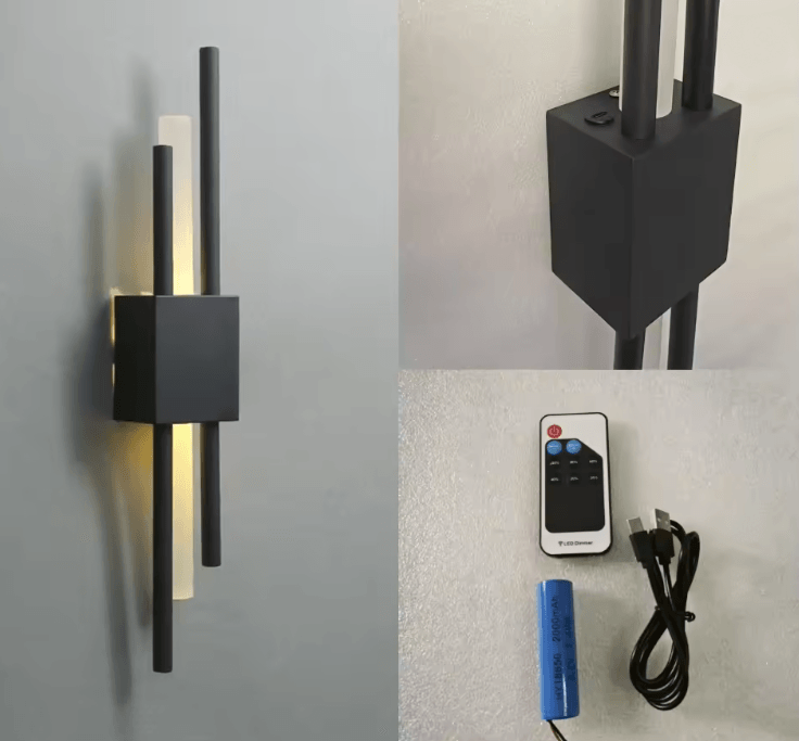 Modern Acrylic Wall Sconce LED Pipe Lamp with Remote Control for Living Room and Bedroom