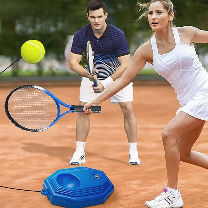 Solo Tennis Trainer Rebound Set for Practice with Elastic Ball and Stable Base
