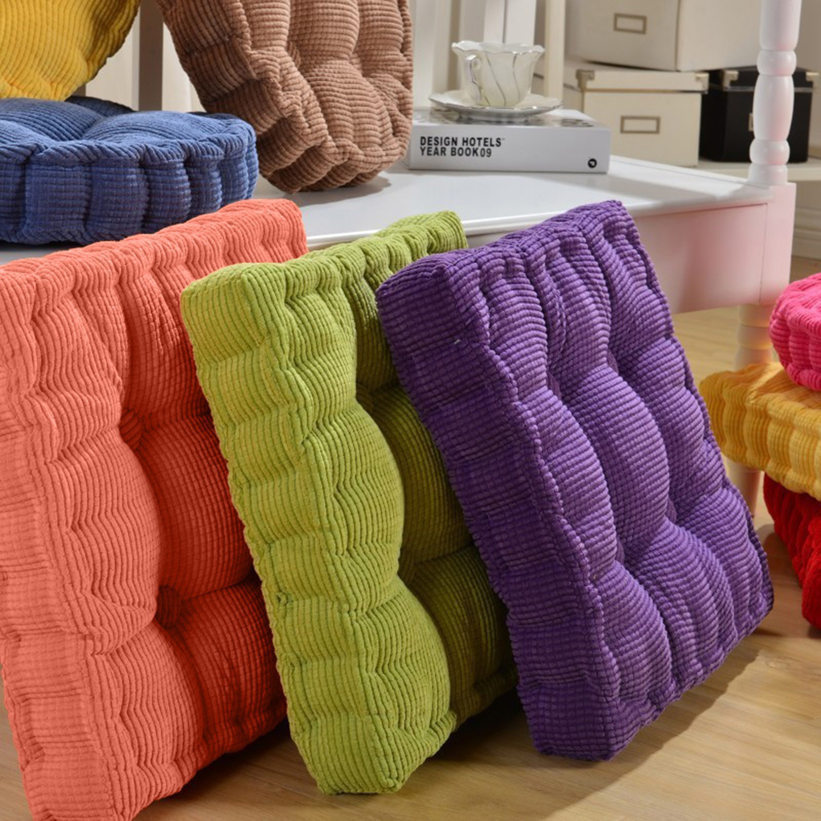 Solid Tufted Meditation Floor Square Pillow Cushions for Yoga Thick Pad Seating and Balcony Chair