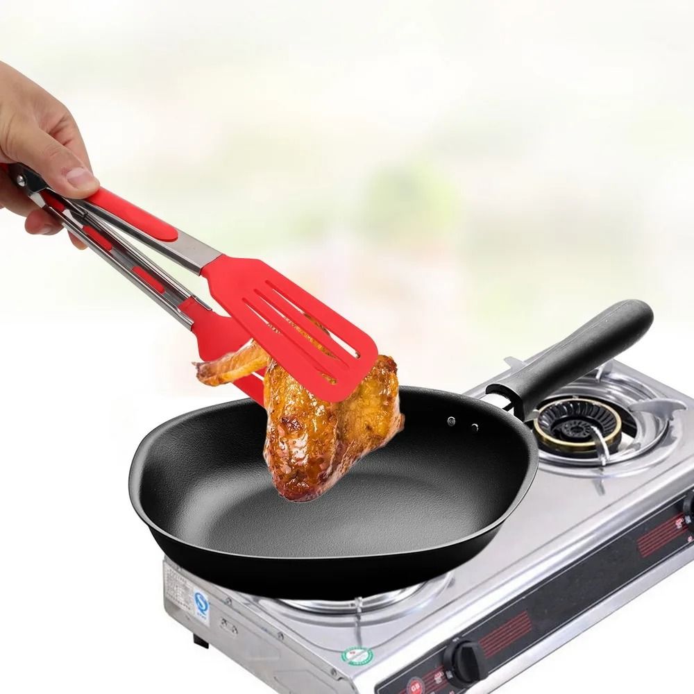 Non Stick Kitchen Tongs Stainless Steel Handle Cooking and Serving Tool
