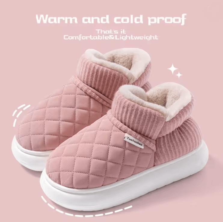 ThermaStep Thick Soled Anti Slip Winter Cotton Slippers with Fleece Lining