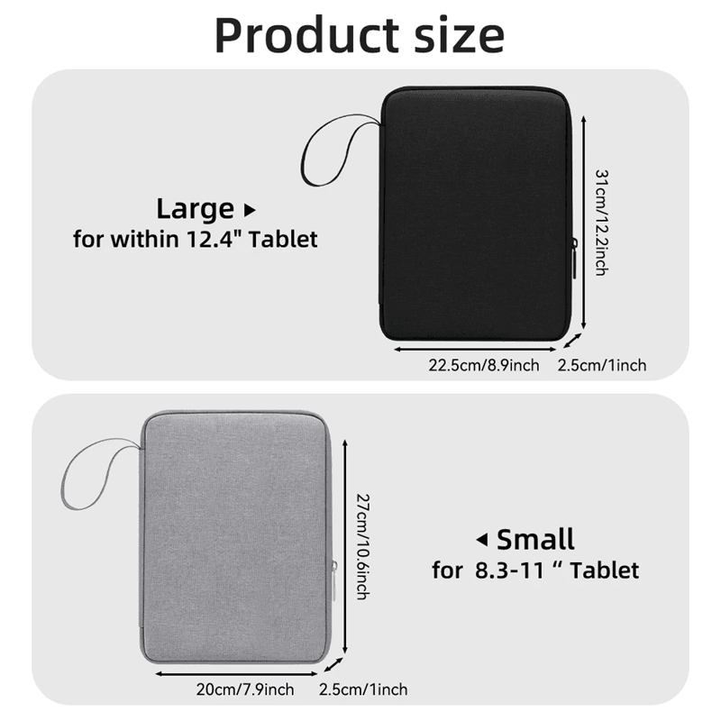 Protective Tablet Carrying Case for iPad Pro and Air 11 to 13 Inch Travel Sleeve