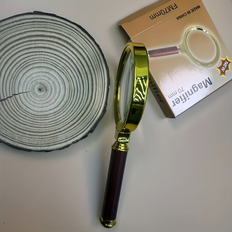 Metal Magnifying Glass, 50x High-Definition Handheld Magnifier for Reading, Scientific Use