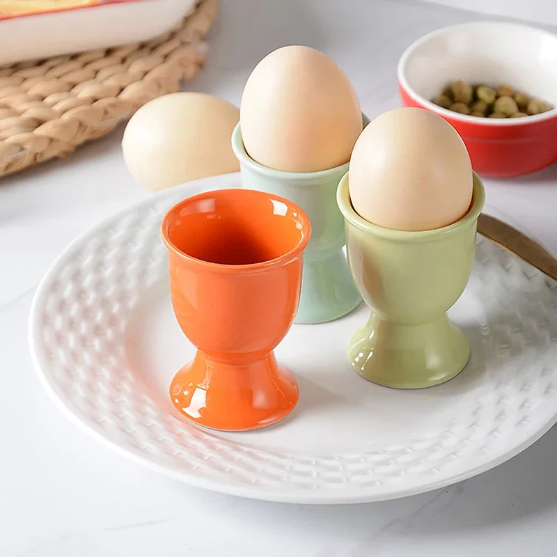 Macaron Ceramic Egg Cup Holder for Breakfast and Elegant Egg Serving