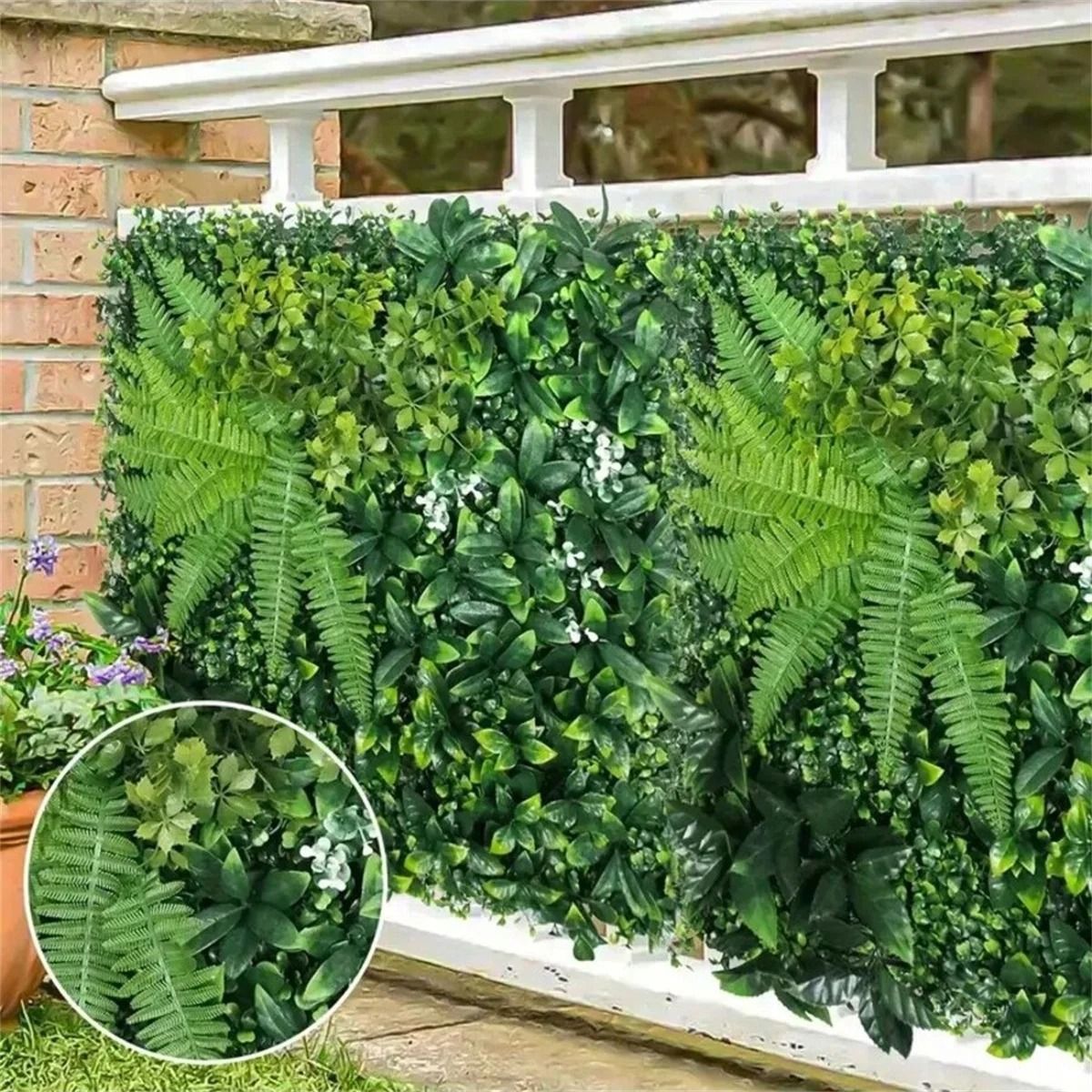 Floral Botanical Grass Wall Panel – High-Density Mixed Greenery Backdrop for Modern Interior Accents & Event