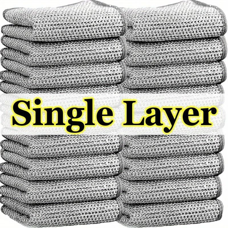 Double Sided Dishcloth Dish Towel Absorbent Oil Removal Cleaning Cloth