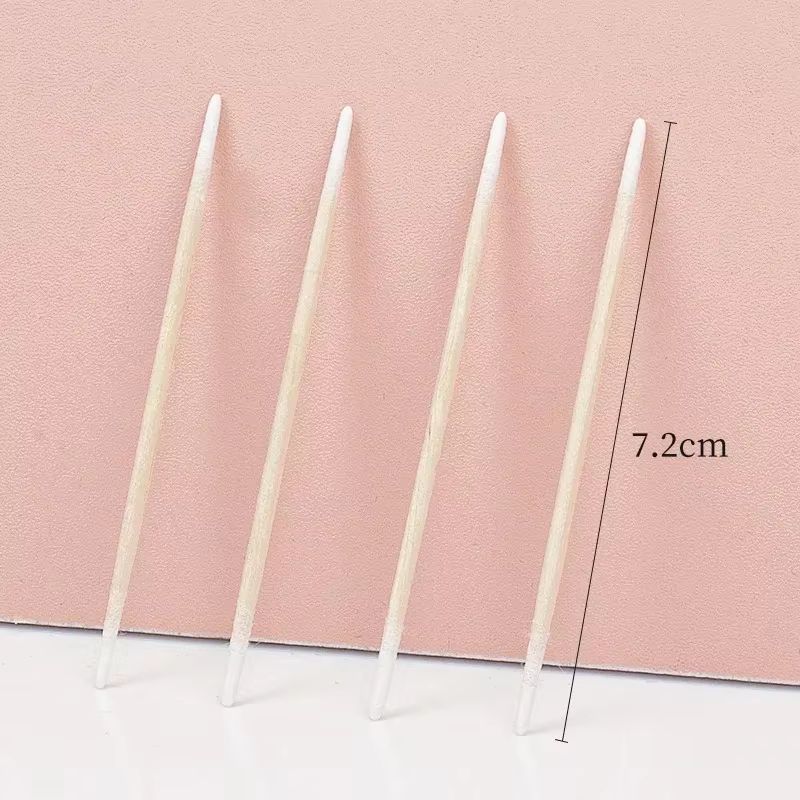 Disposable Ultra-Small Cotton Swab Brush Lint-Free Micro Wood Makeup Brushes and Eyelash Extension Glue Removing Tools