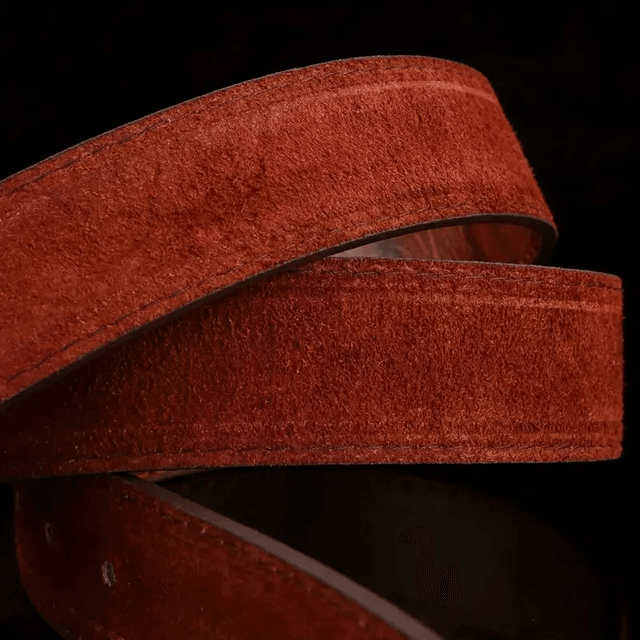 Mens Business Casual Leather Belt Smooth Buckle