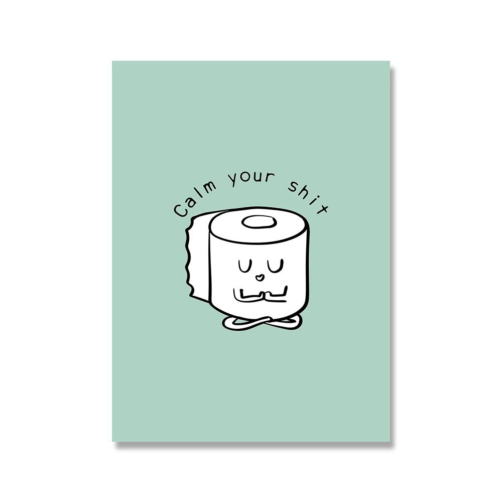 Toilet Paper Yoga Funny Bathroom Wall Art Canvas Print