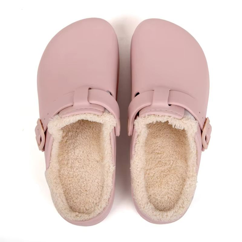 CozyGuard Waterproof Fur Slippers – Plush Lined, Anti-Slip Garden Shoes