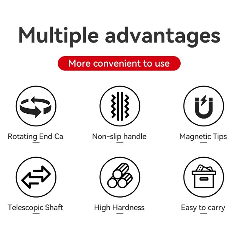 TOPLIA 6-Piece Precision Extendable Screwdriver Set with Multi-Size Interchangeable Bits for Electronics and Small Appli