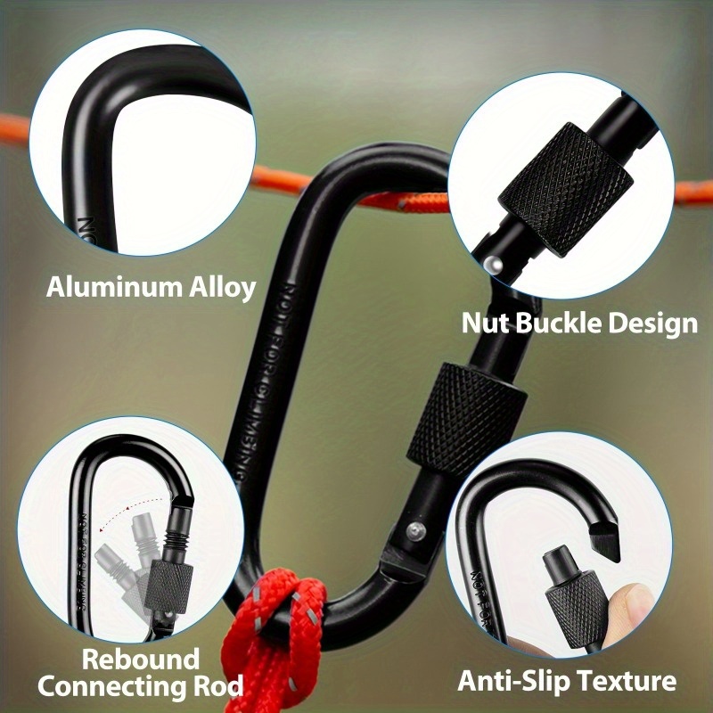 D-type Spring Hook and Loop Spiral Doors Ideal for Climbing Camping and Hiking Outdoor Use