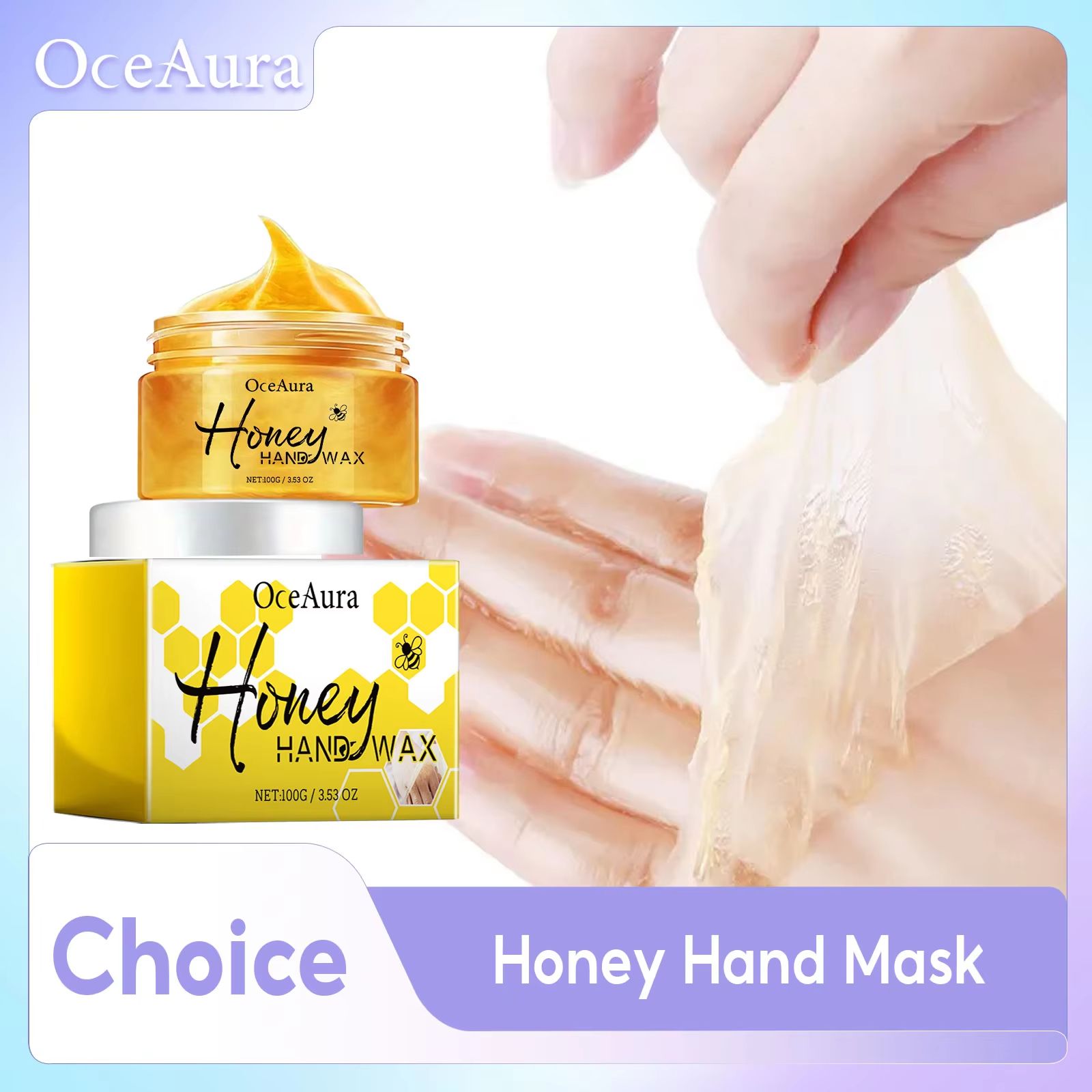 Honey Hand Wax Mask for Deep Moisture, Softening Care, and Smoother Looking Hands
