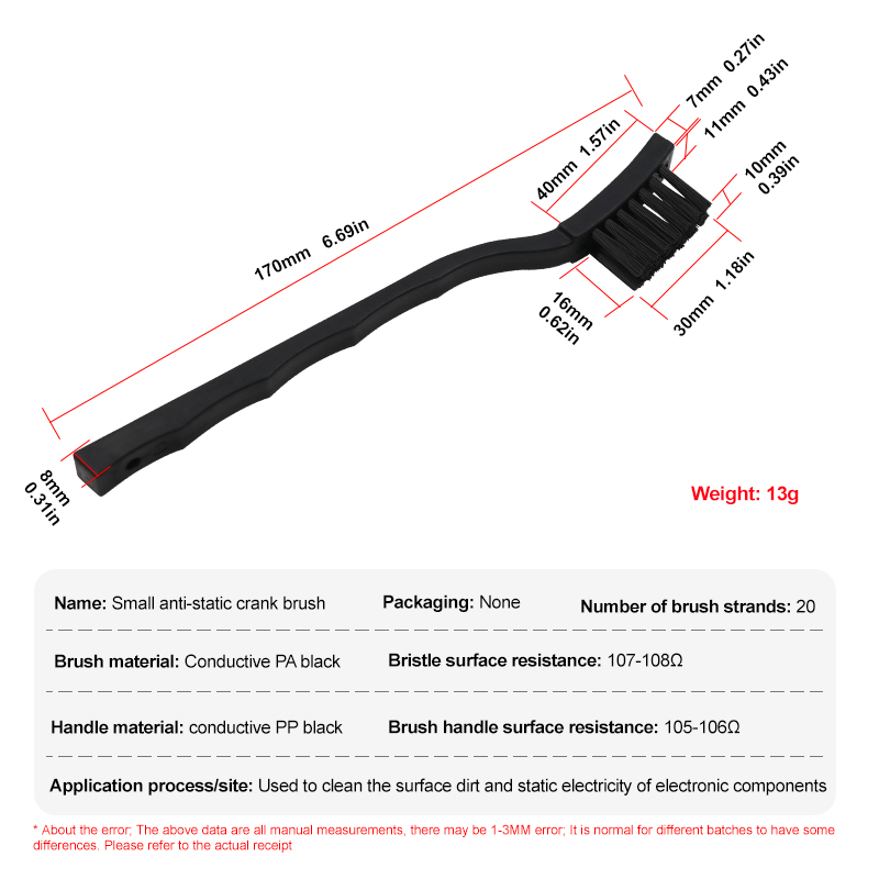 Anti Static PCB Cleaning Brush with Crank Handle Precision Electronics Scrubber