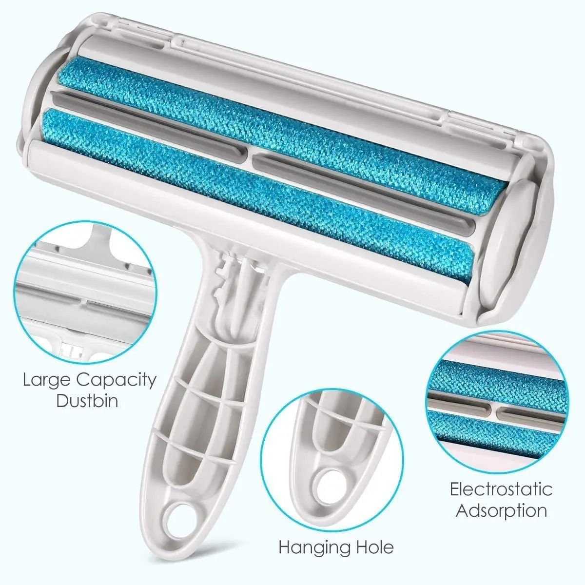 Pet Hair Remover Roller with Self Cleaning Base