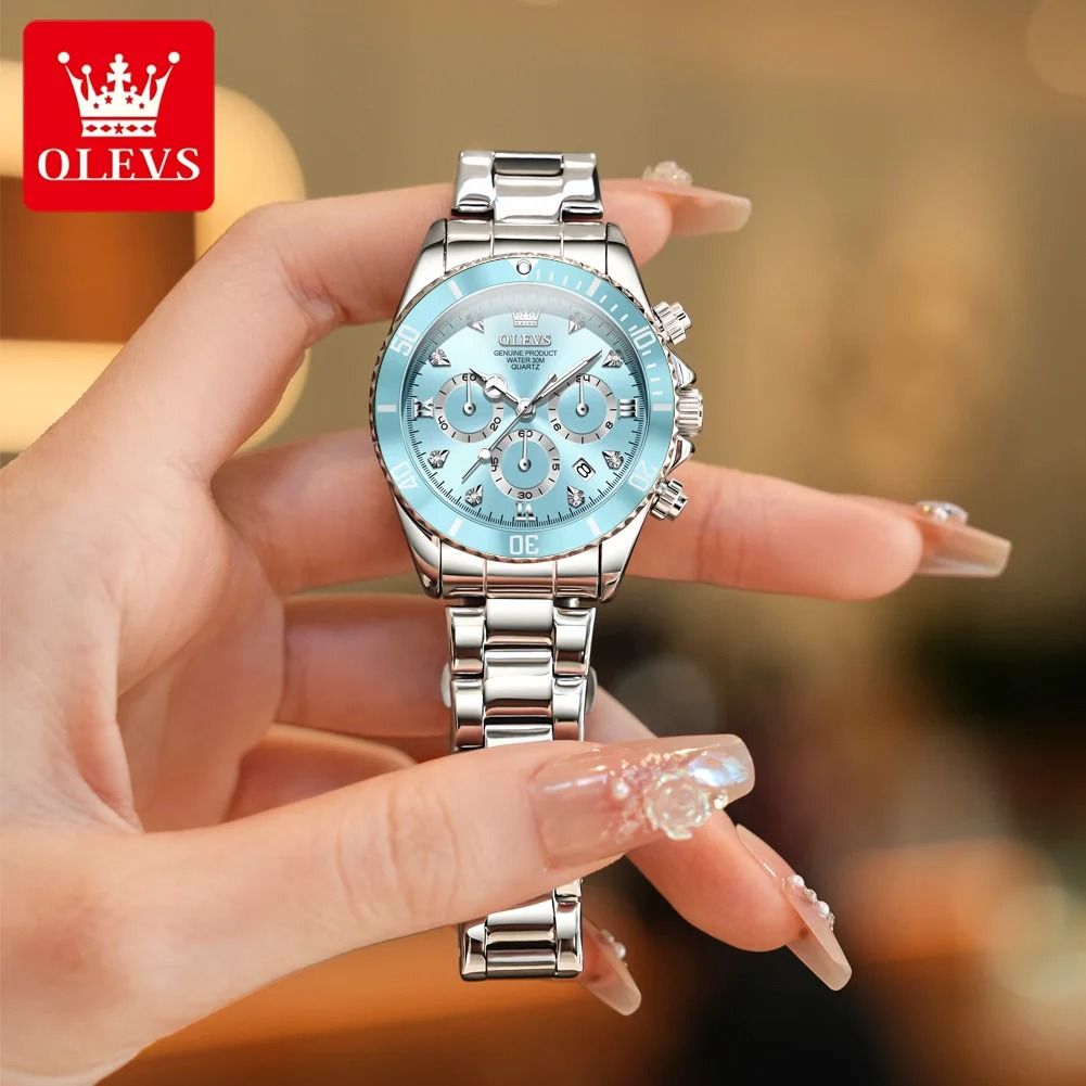 Womens Luxury Quartz Watch with Date and Luminous Display