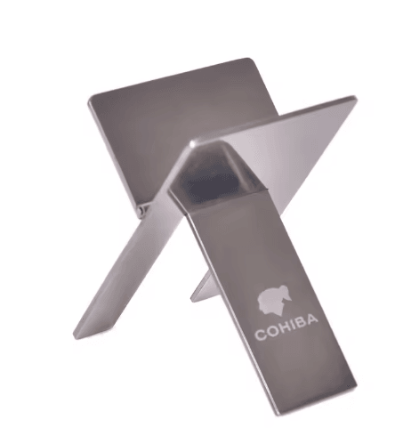 Stainless Steel Cigar Ashtray Holder Foldable Silver Cigar Stand and Tray