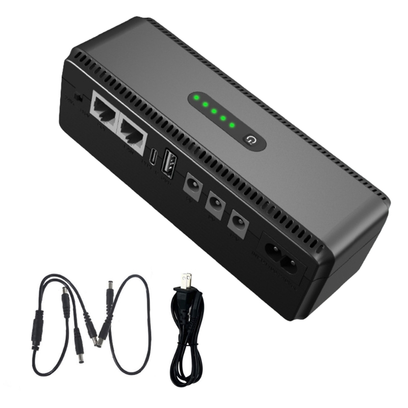 Mini UPS Battery Backup Power Supply Portable UPS Power Bank for Router & CCTV