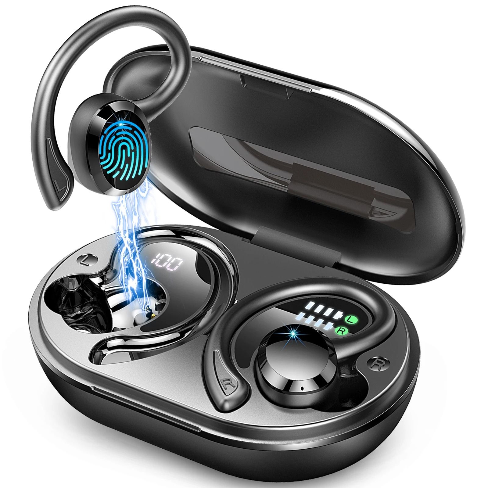 Wireless Bluetooth 5.3 Earbuds with Noise Cancelling Mic and 40H Playback