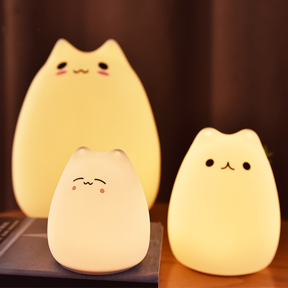 Cat Baby Night Lamp, Touch Activated, Eye Protection Bedside Light for Kids