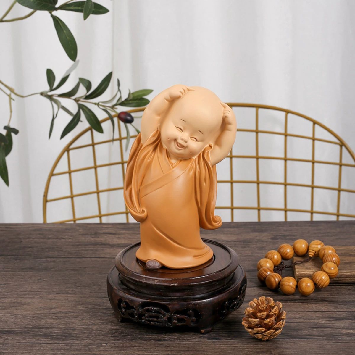 Cute Mini Monk Buddha Resin Figurine