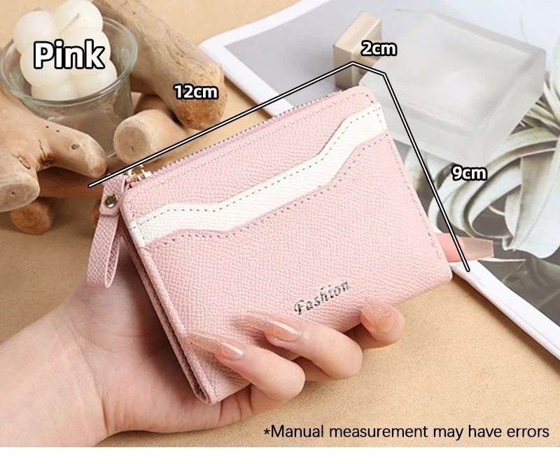 Simple and Elegant Ladies Fashion PU Spliced Small Wallet