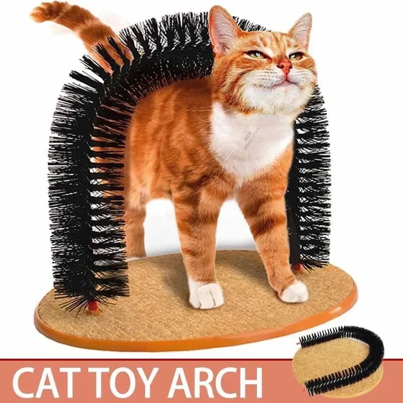 Cat Toy Arch Self Groomer – Feline Massage Brush & Scratching Pad