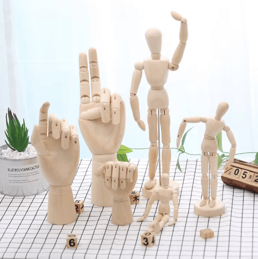 Wooden Artist Mannequin Set – Adjustable Drawing Mannequin Model with Gift Box