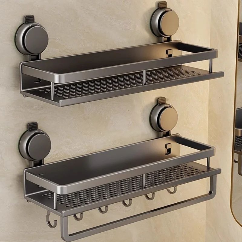 No Drill Suction Bathroom Storage Rack