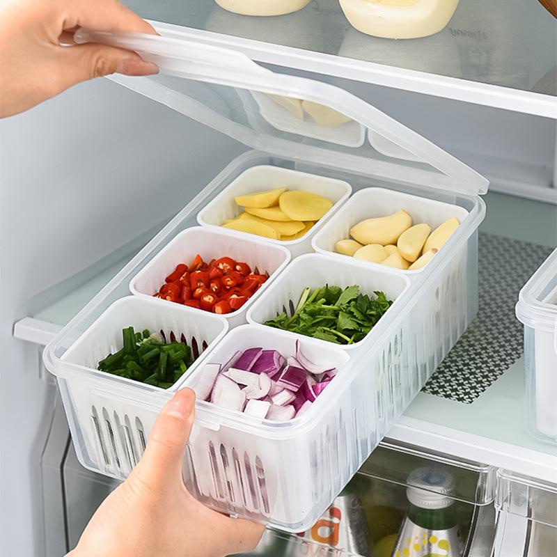 Fresh-Keeping Food Storage Box for Refrigerator Vegetable Fruit Drain Basket