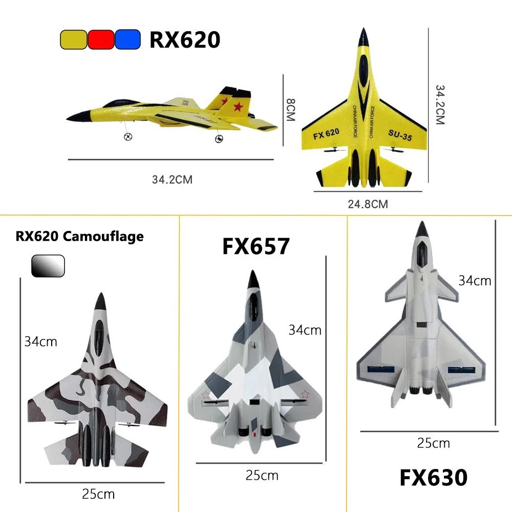 RC Foam SU-35 Fighter Jet Glider with Remote Control and LED Lights