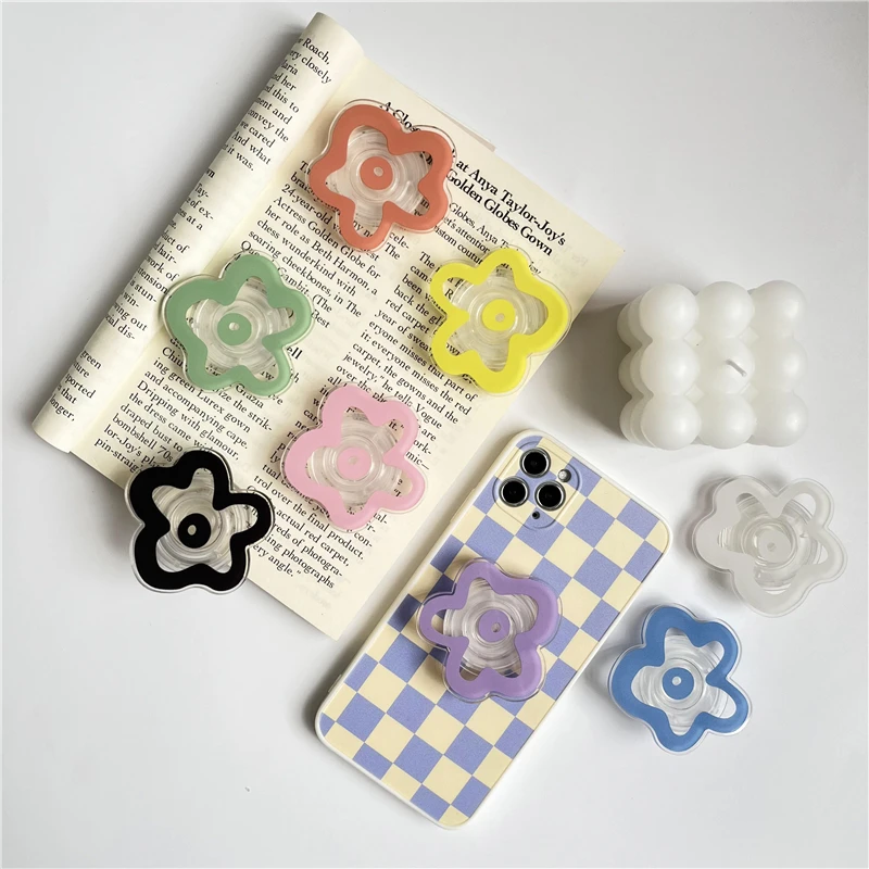 Glossy Flower Phone Grip Stand Foldable Phone Ring Holder