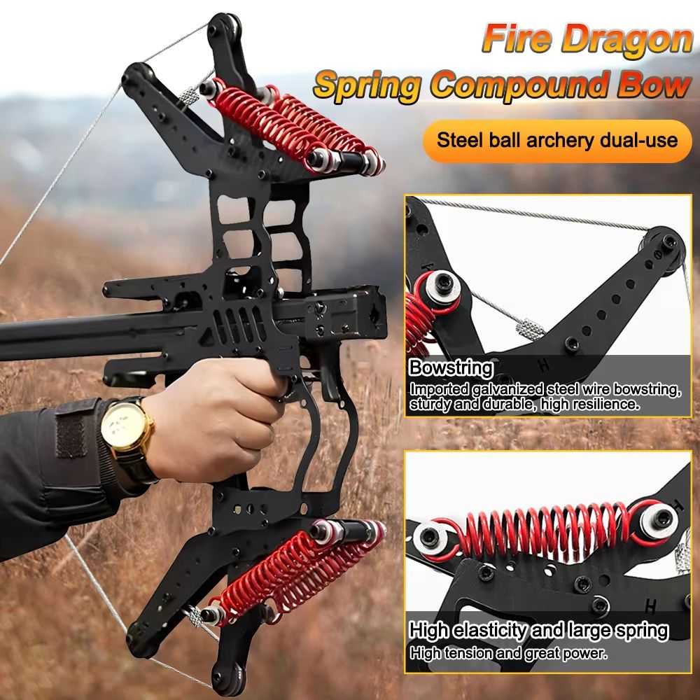 FireDragon Dual-Use Compound Bow with Reel and Sight (Archery & Outdoor Sport Set)