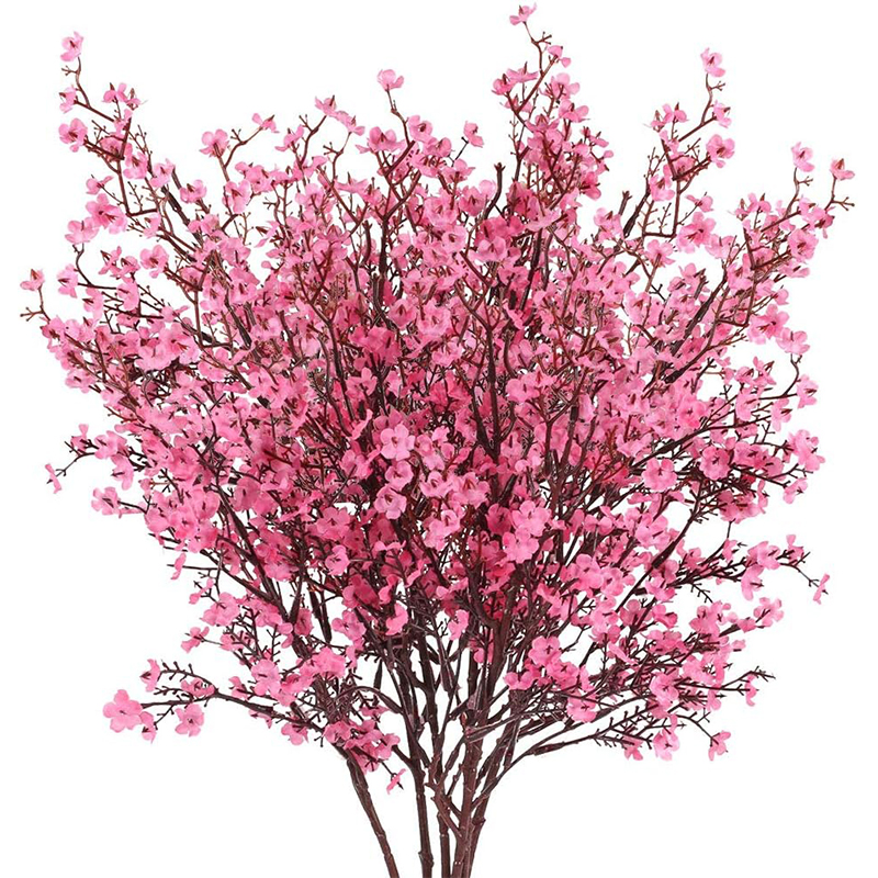Artificial Sakura Flower Silk Petal, New Year Front Door Decoration Hanging Bow, Imitation Linen Ribbon Big Bow Material