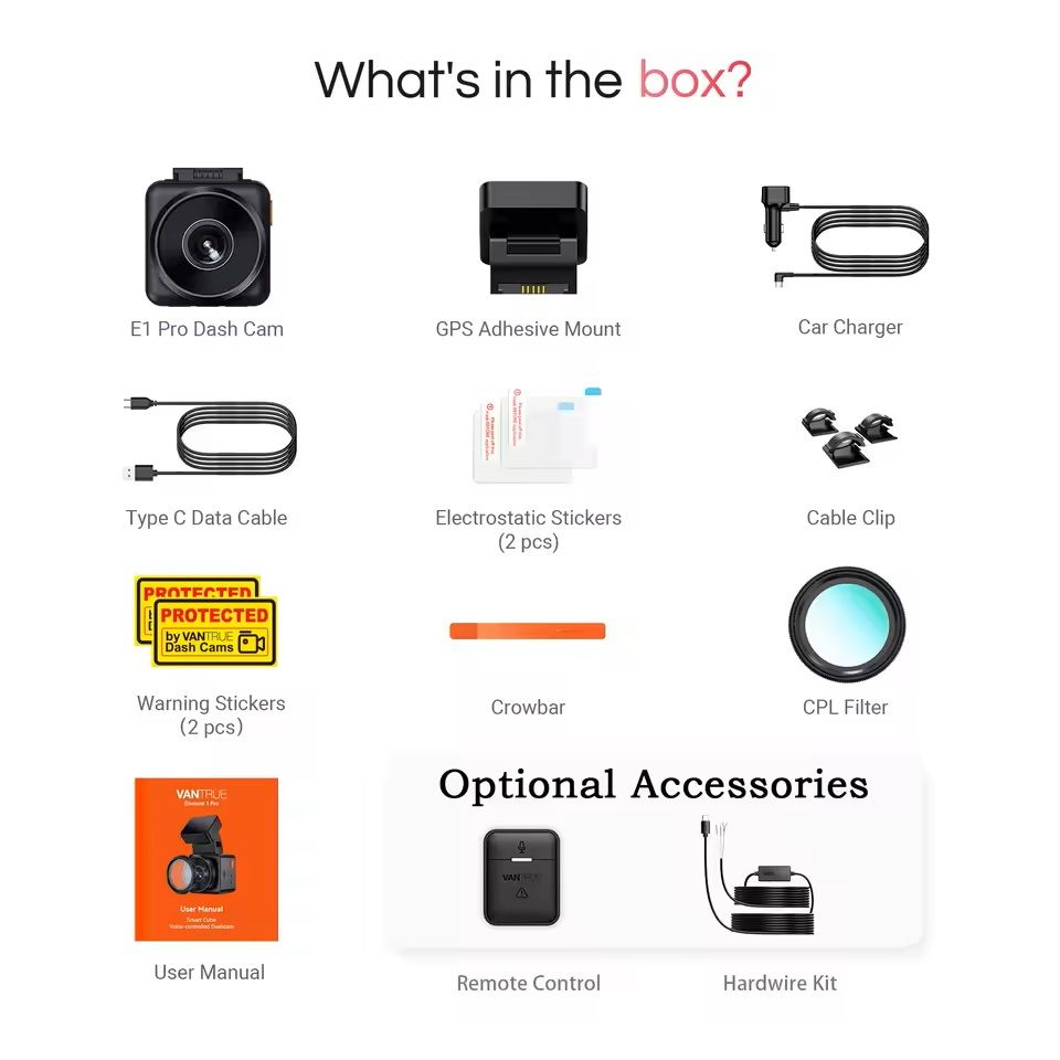 4K Mini Dash Cam with HDR Night Vision and GPS WiFi Tracking