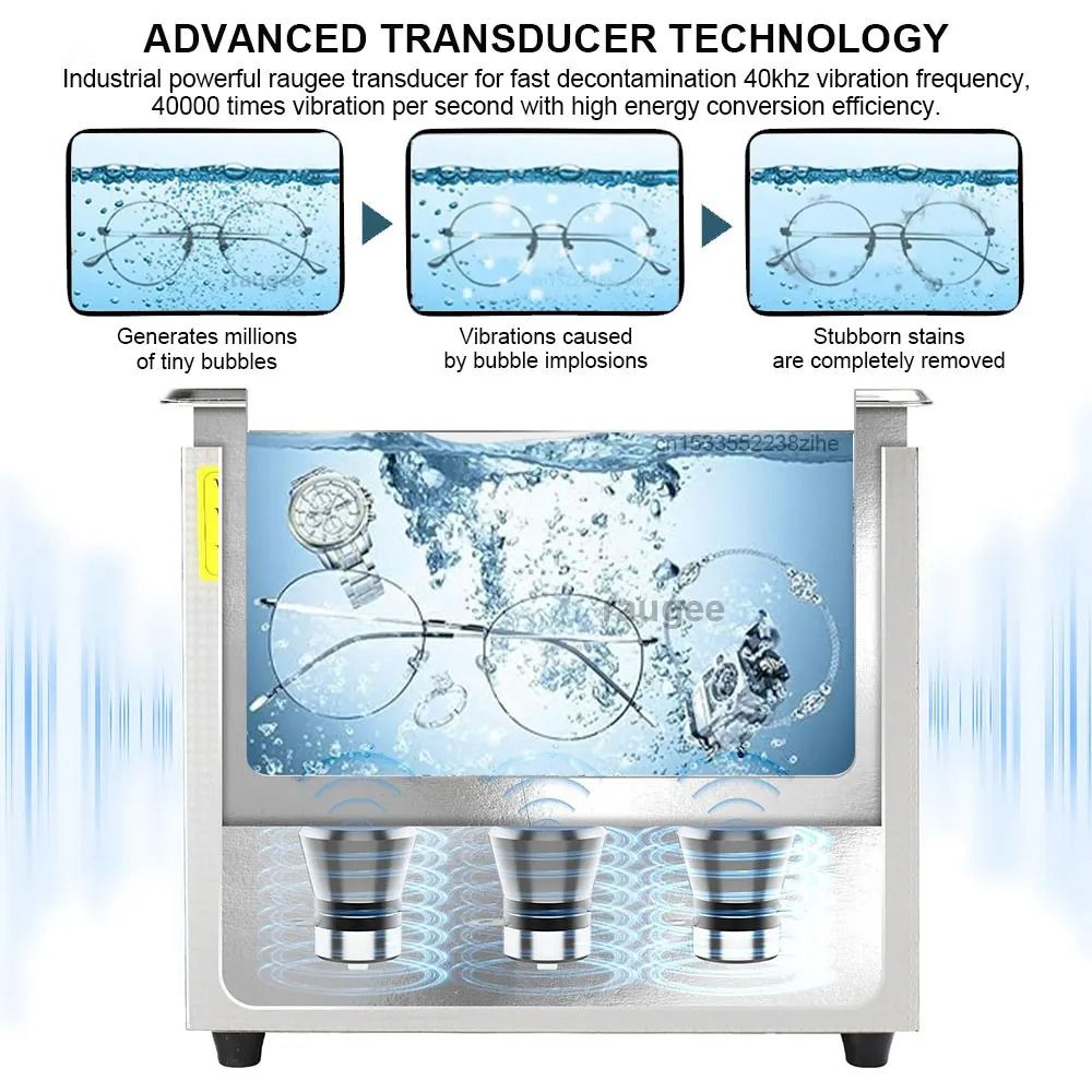 0.8 L Ultrasonic Cleaner 40kHz Jewelry and Glasses Cleaning Machine