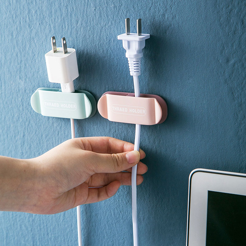 Clamp Cable Plugs Organizer Wire Clips Holder Punch-Free Adapter Device Fixing Hook Retainer Thread Fixer