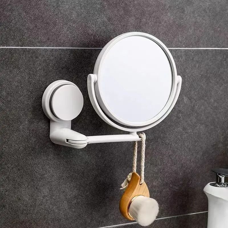 Double Sided Wall Mounted Makeup Mirror with Suction Arm