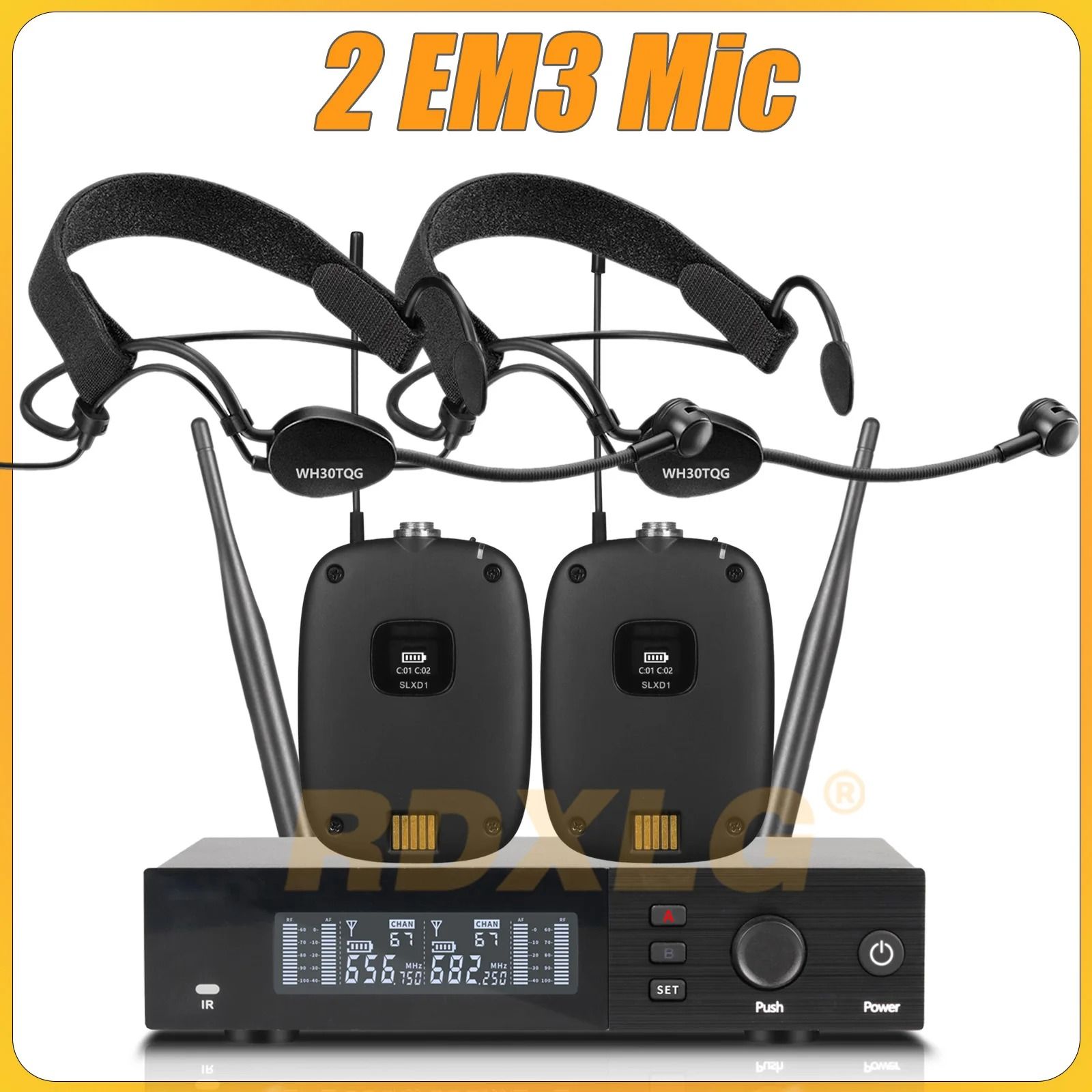 SLXD4 Professional Dual Wireless Microphone System with Two Handheld UHF Microphones