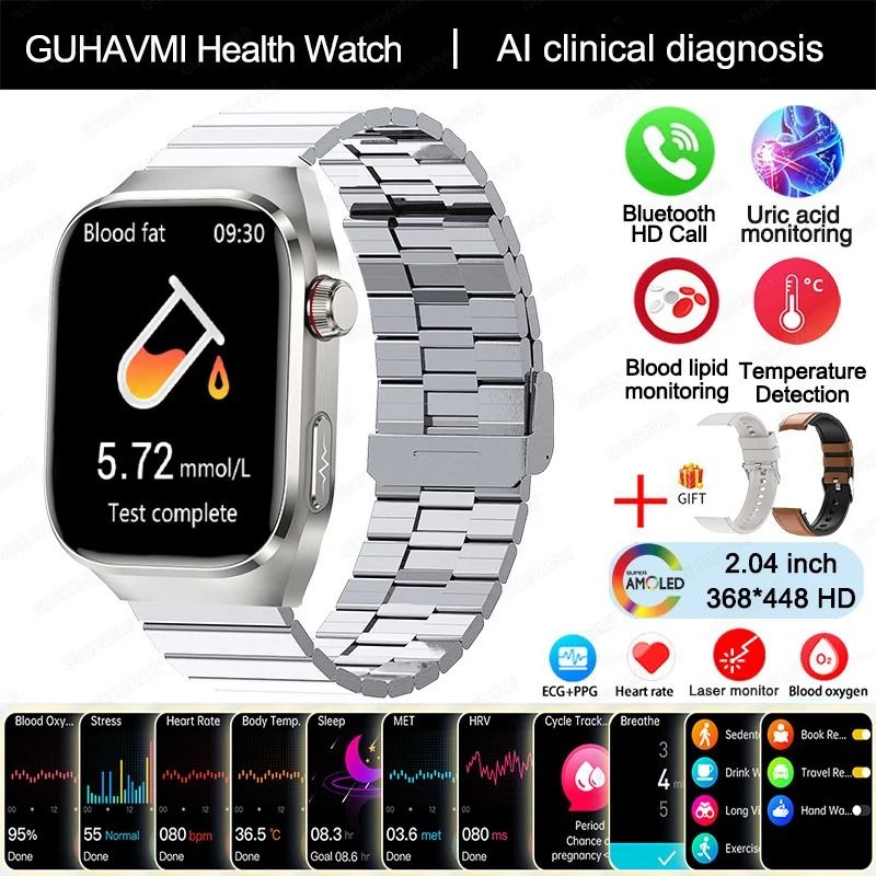 VitalSense Pro ECG Smart Watch Health Tracker Bluetooth Call