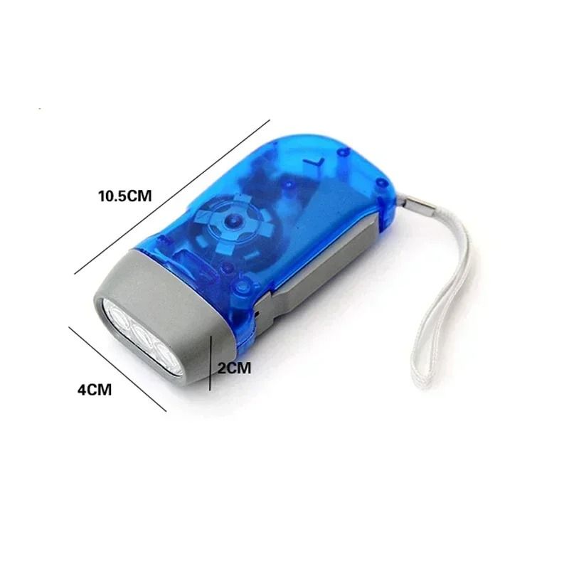 Hand Pressing Dynamo Crank Flashlight Mini Self Generating LED Lamp