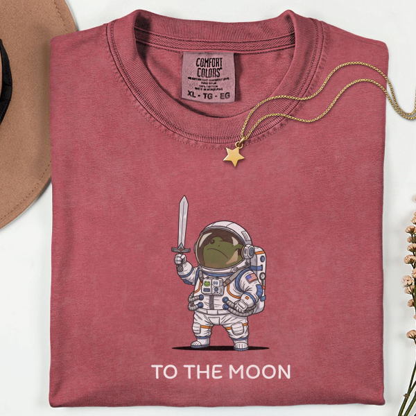 To The Moon Astronaut Frog Graphic Shirt, Funny Space Exploration Tee, NASA Artemis 2 Moon 2026 Humor Gift For Astronomy