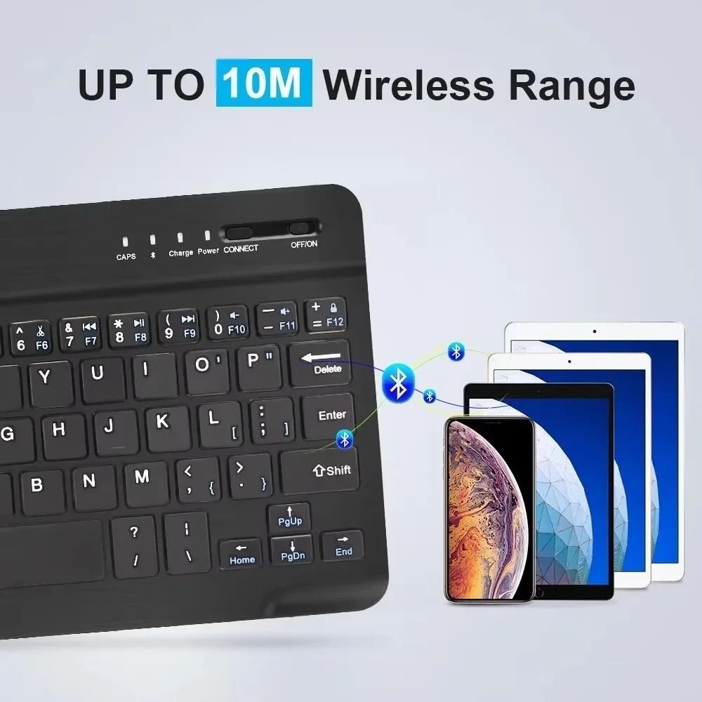 Rechargeable Mini Bluetooth 5.0 Wireless Keyboard for iPad, Samsung, and Xiaomi Tablets