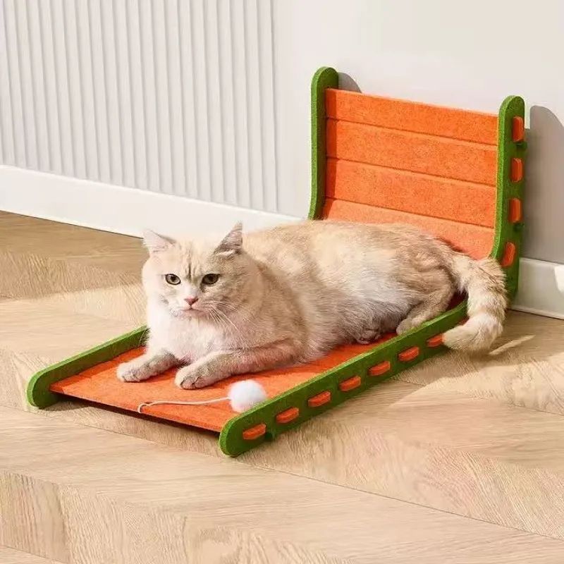 CornerClaw Comfort Lounger – L-Shaped Cat Scratching Board & Felt Sofa Protector Bed