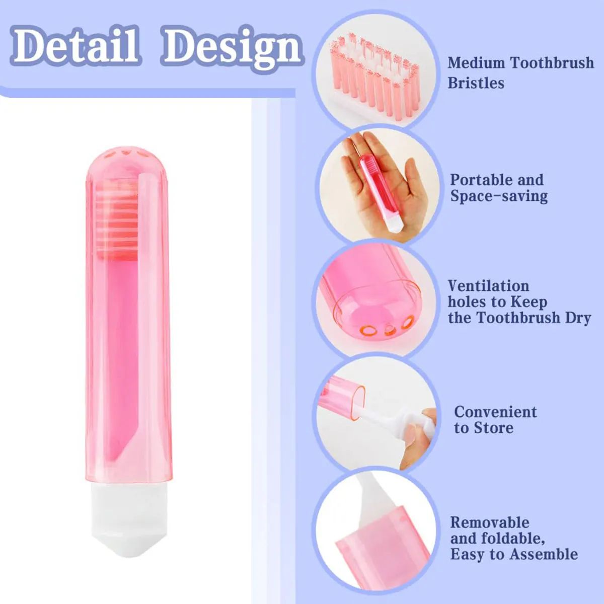 Foldable Travel Toothbrush with Case