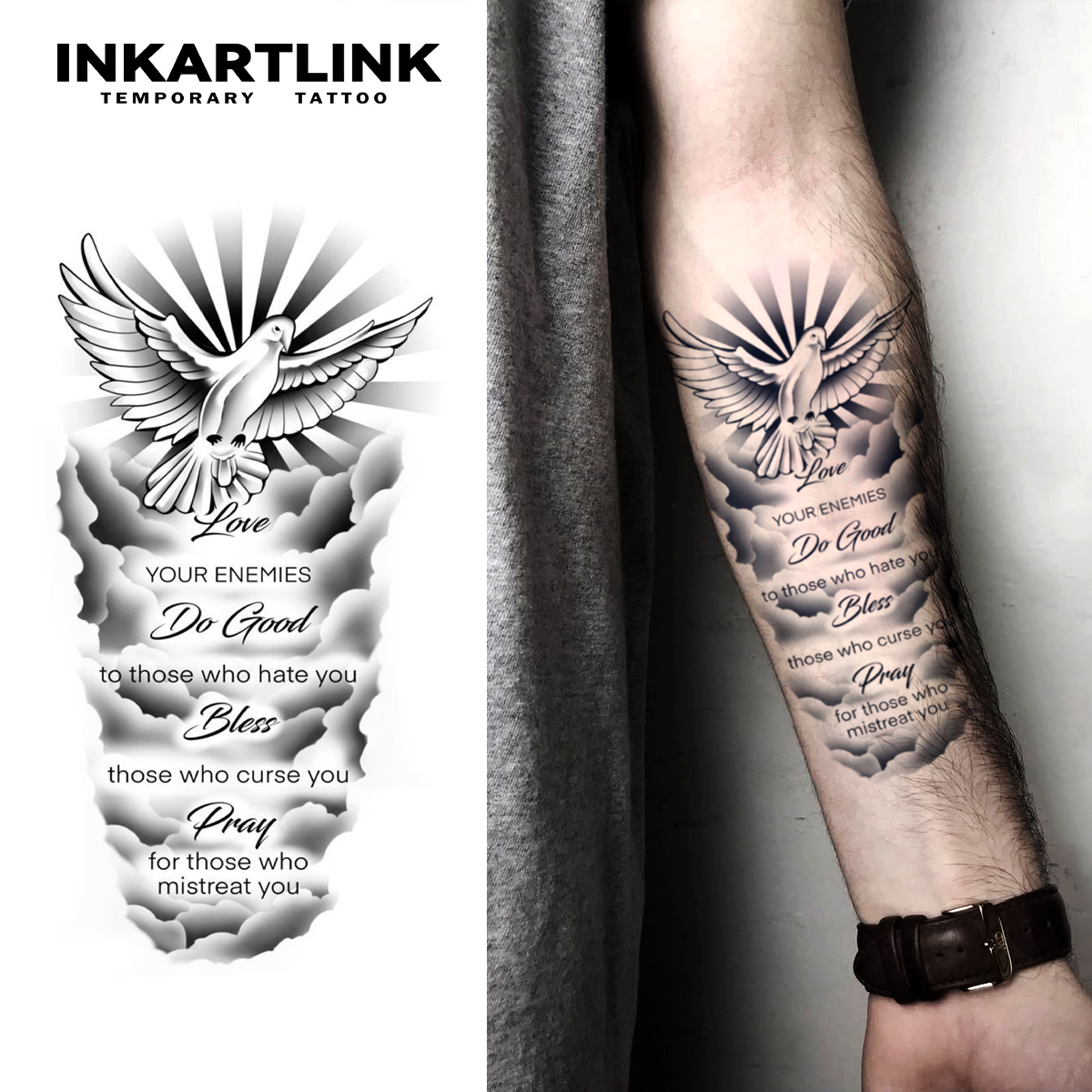Magic Waterproof Pigeon Temporary Tattoo, Lasts 15 Days, Semi-Permanent Sticker