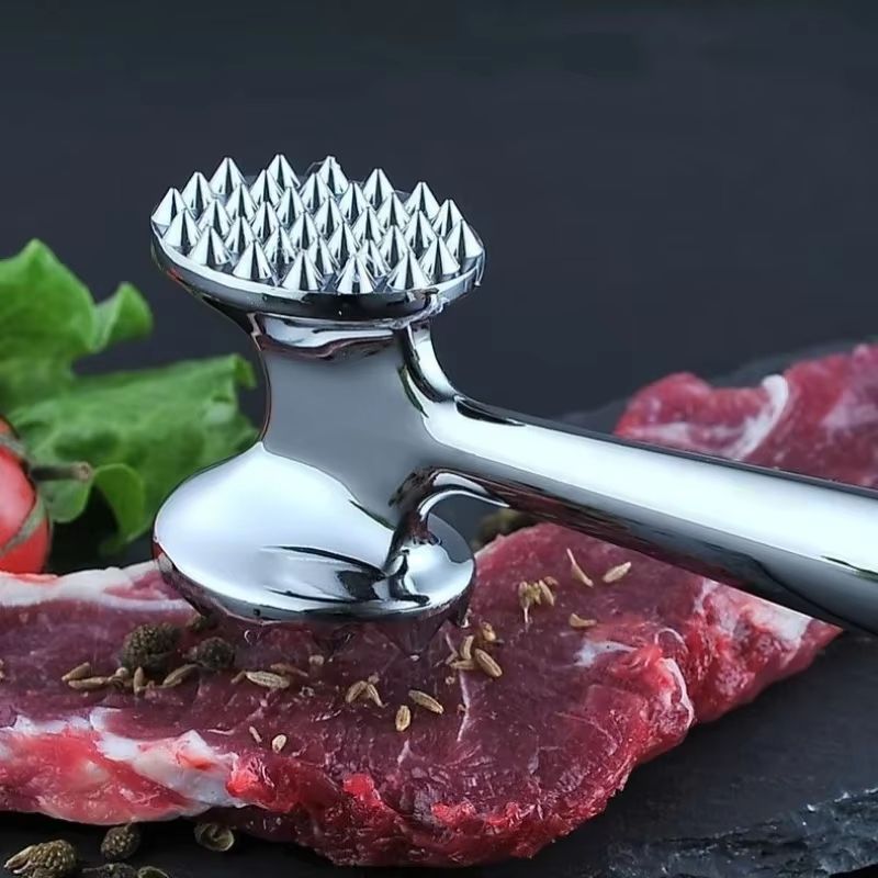 Double Sided Zinc Alloy Meat Tenderizer Hammer for Steak and Pork
