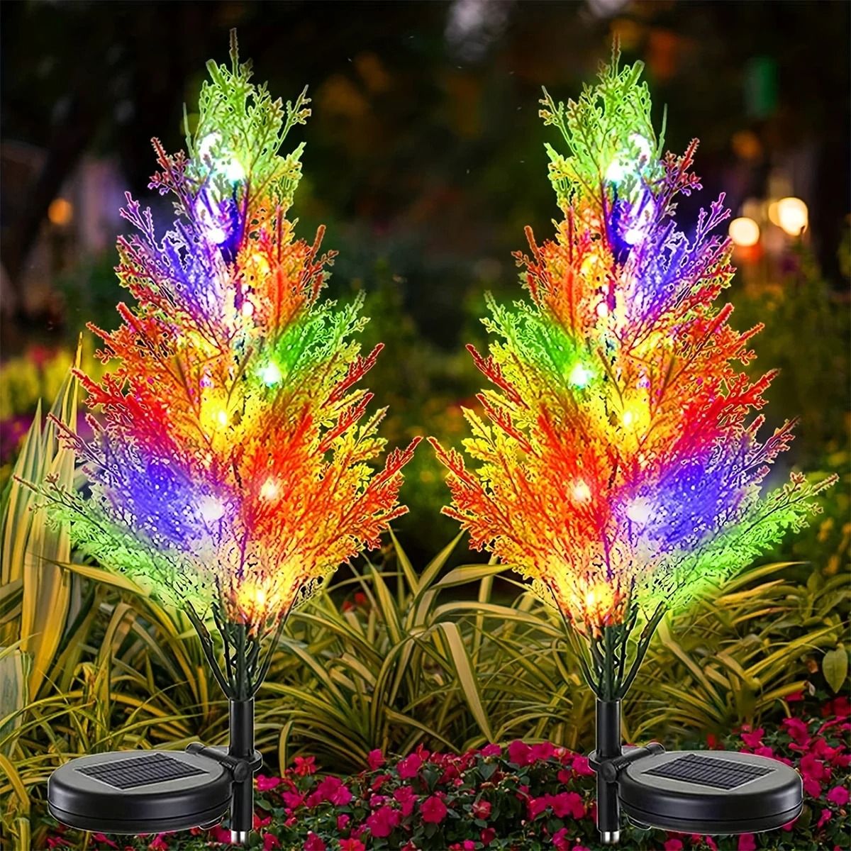 Solar Powered Christmas Pine Tree Garden Light